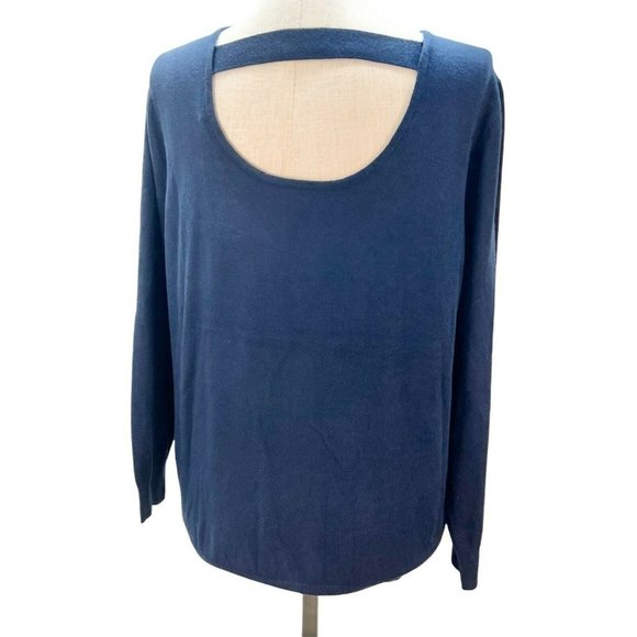 Love Ellie Women's Aleah Open Back Long Sleeve Pullover 2X Navy NWT - Picture 4 of 8